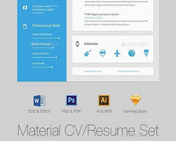 Material CV Resume Set